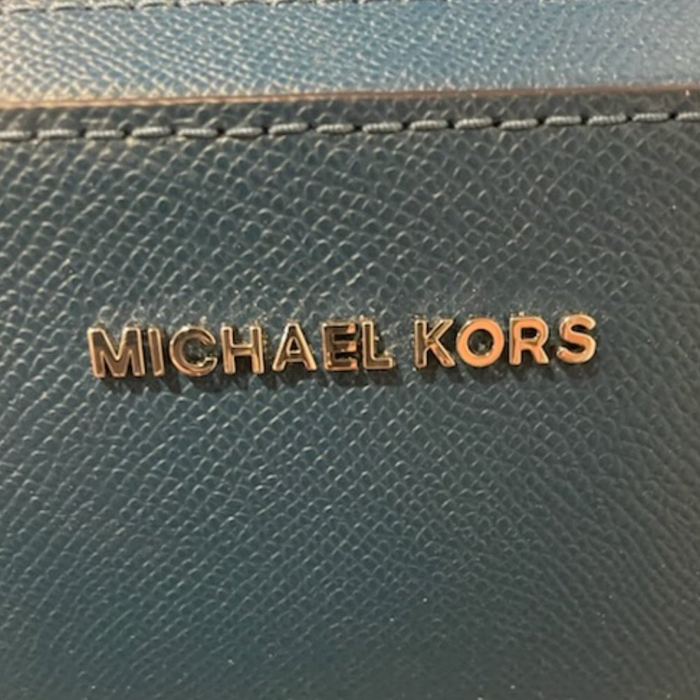 MICHAEL KORS Jet Set Large East West Leather Crossbody Bag - Teal NWOT - Picture 4 of 5